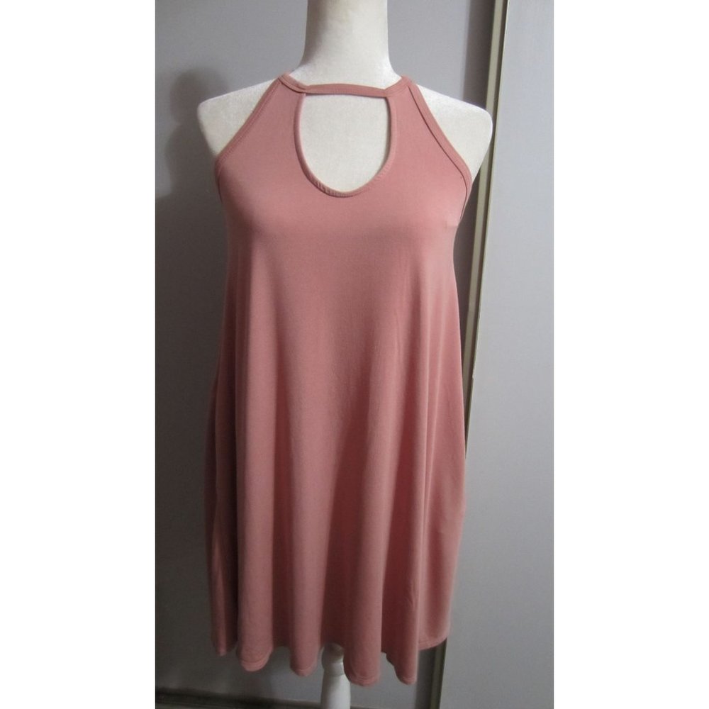 The Cove Pink Small Pockets Casual Flowy Comfy Racerback Dress